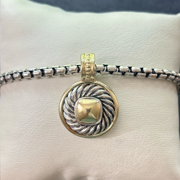 David Yurman 925 & 14k Gold Renaissance Pendant Necklace 16" - Picture 2 of 9